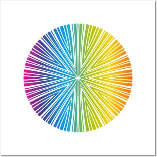 Barcode Sunburst Circle (Full Spectrum) Posters and Art